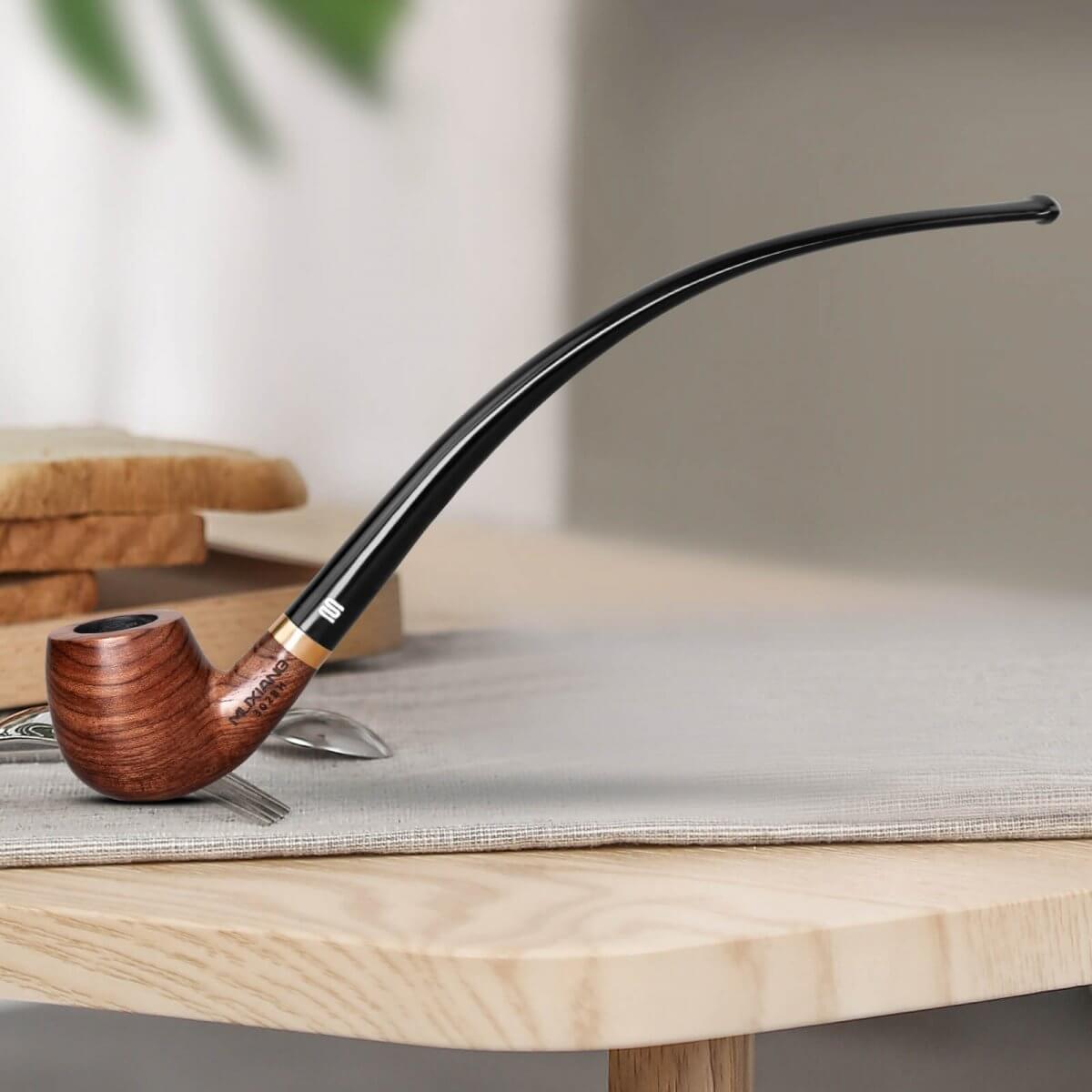 Churchwarden Pipe Stand for 1 Long Stem Tobacco Smoking Pipe Wooden Handmade 