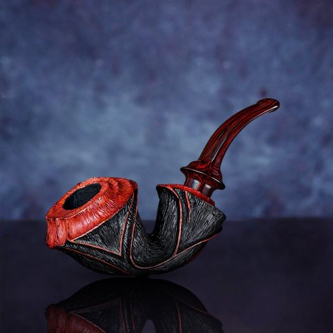 Free Style Flower Hand Carving Smoking Pipe With Military Stem - immagine 2