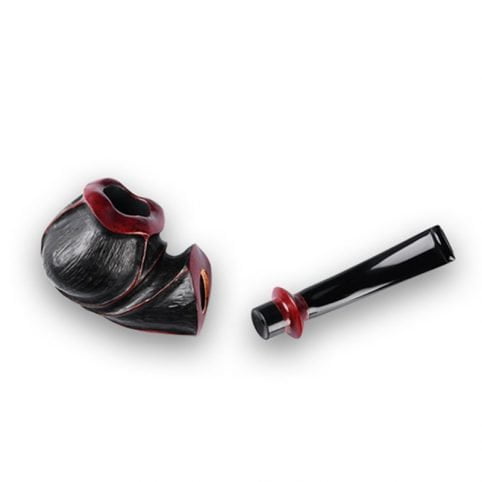 Briar Wood Carving Tobacco Pipe Free Style Sandblasted Blazing Rose - Imagem 4