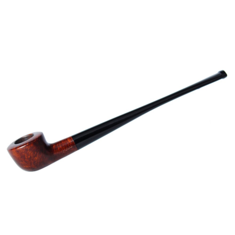 Pipe à fumer en bois de bruyère de 14", style pioche, pour le tabac.