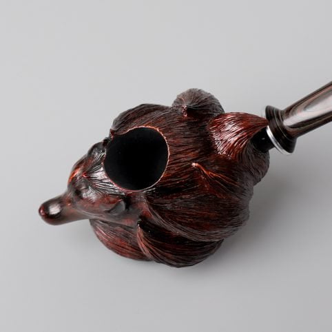 Briar Wood Handmade Carved Fox Tobacco Pipe – Bild 3