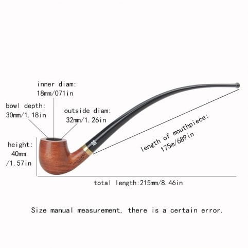 long wooden tobacco pipe with small bowl - Imagen 6