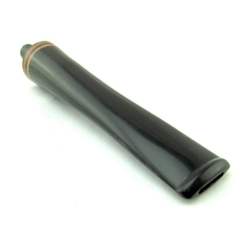Boquilha para cachimbo de tabaco com haste cónica reta preta de 3 mm
