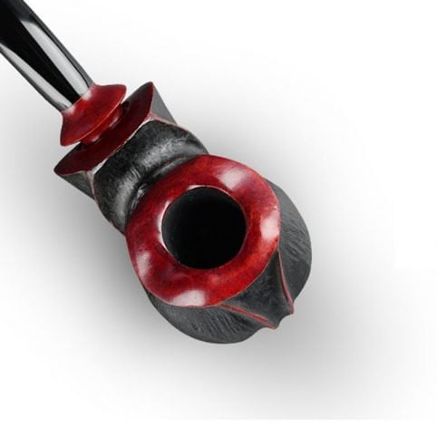 Briar Wood Carving Tobacco Pipe Free Style Sandblasted Blazing Rose - Imagem 5