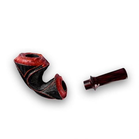 Free Style Flower Hand Carving Smoking Pipe With Military Stem - immagine 5