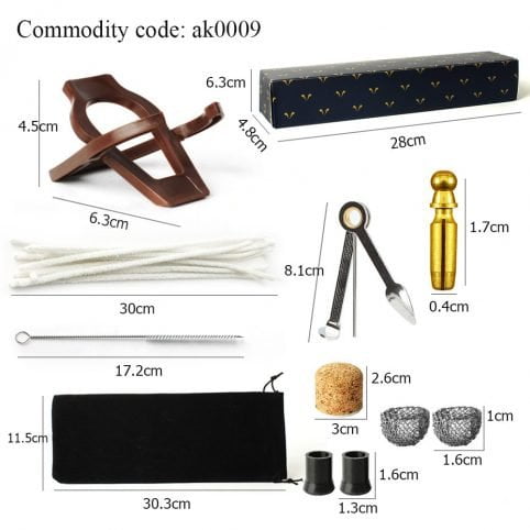 g star long pear wood churchwarden wooden tobacco pipe with cleaning tool kit and gift box - Image 5