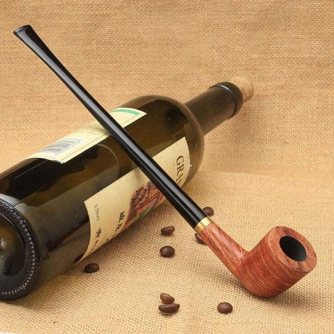 g star long pear wood churchwarden wooden tobacco pipe with cleaning tool kit and gift box - Image 3