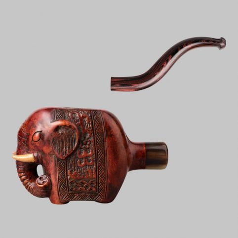 Hand Carved Elephant Tobacco Pipe - Image 2