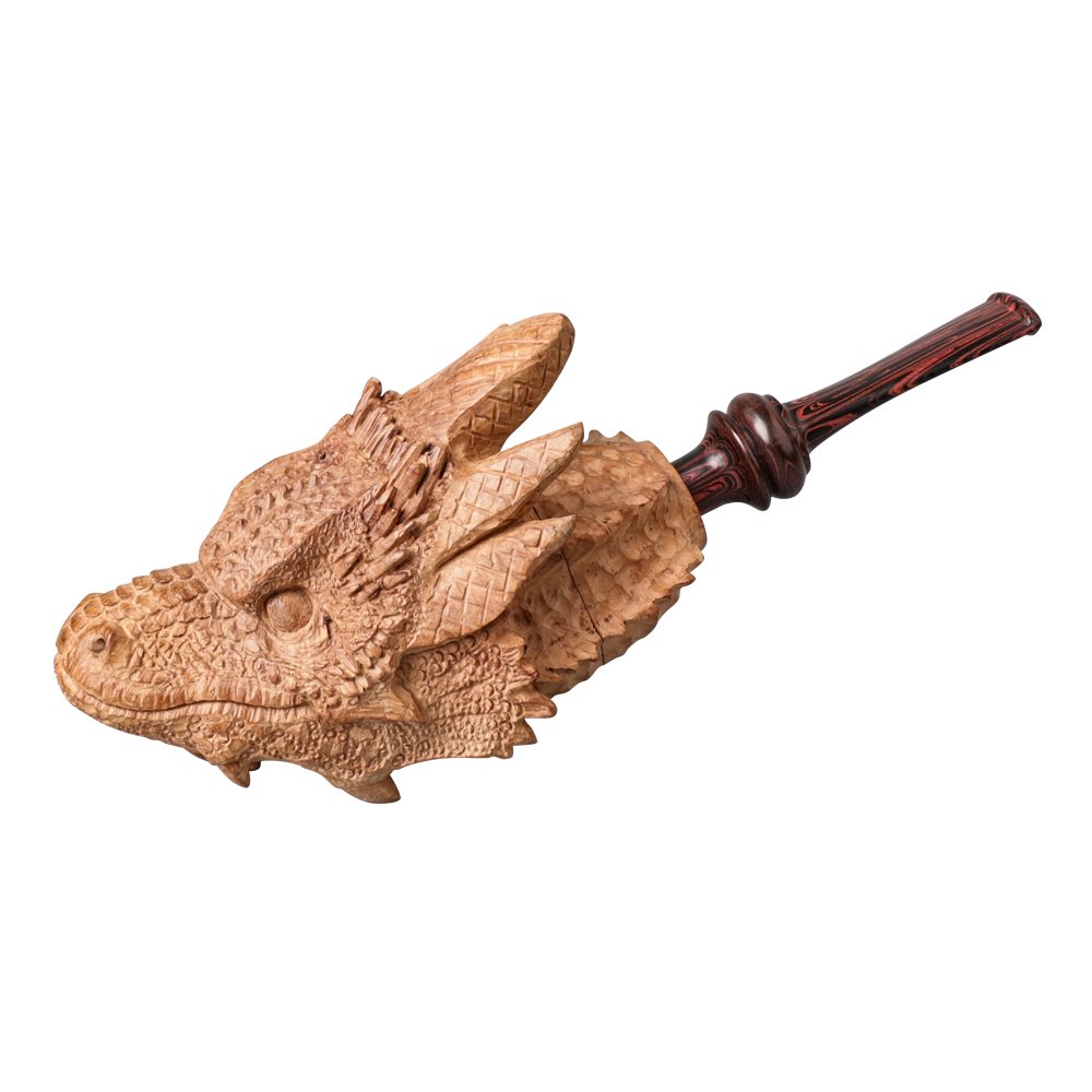 деревянная трубка для табака с драконом