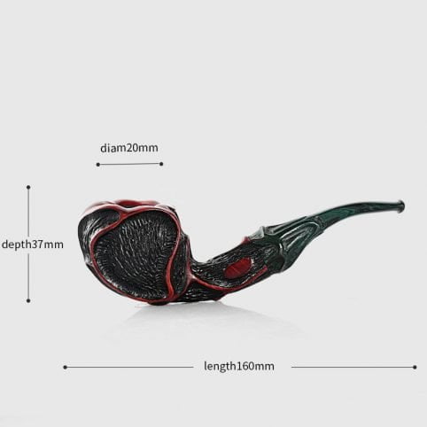 Hand Carved Classical Rose Flower Tobacco Pipe With Little Bent Stem - Image 6