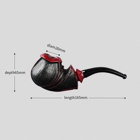 Briar Wood Carving Tobacco Pipe Free Style Sandblasted Blazing Rose - Imagem 6