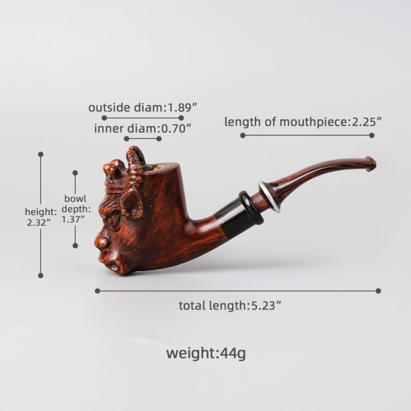 tubo de cabeça de búfalo esculpido