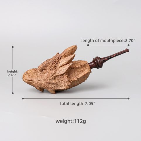 pipa de tabaco dragón de madera