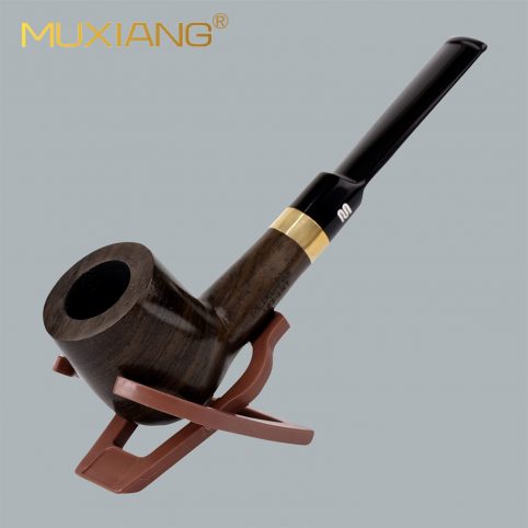 lobular ebony wood smoking pipe