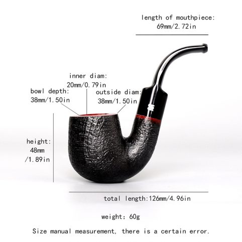 MUXIANG Sherlock Holmes Full Bent Briar Pipe with 9mm Filters – Bild 4