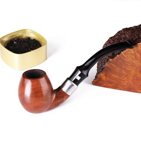 Cachimbo Curvo de Madeira de Rosas Tabaco