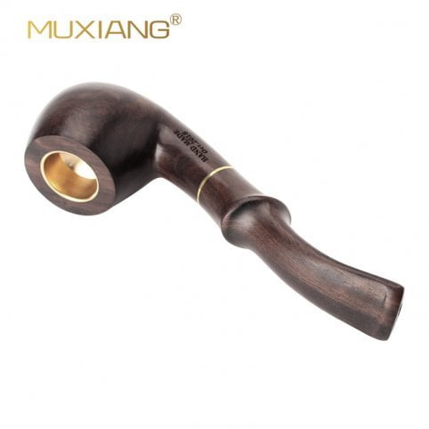 RU-Free 10 Smoking Pipe Tools Ebony Wood Mouthpiece Handmade Cigaret Bent Tobacco Pipe Smoking Pipes Fit For 9mm Filters AC0031 - immagine 3