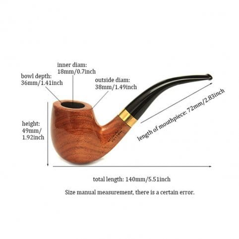 Modern Rosewood Curved Smoking Pipe - immagine 6