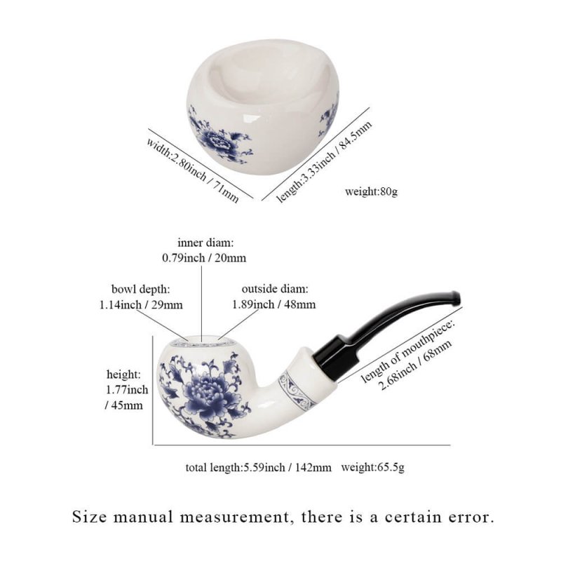 Kit di pipe per tabacco in ceramica