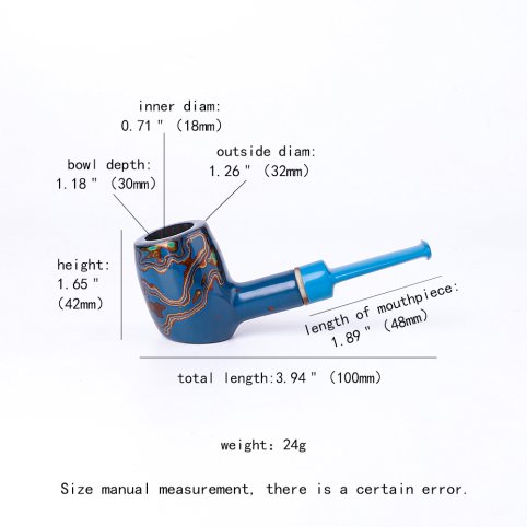 Handmade Blue Tobacco Pipe Gift Set – Bild 9