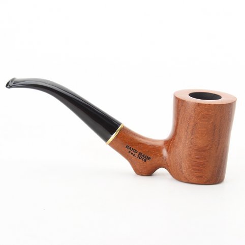 MUXIANG New Manual kevazingo wood Tobacco Pipe Flat Base Novelty 9mm Filter Bent Smoking Pipe Masculine Gift ad0016 - Imagen 2