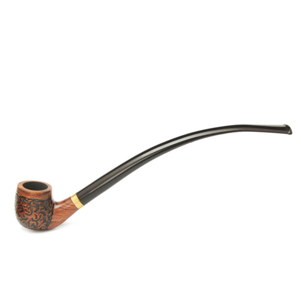 Carved Long Smoking Pipe