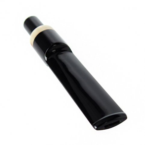 RU-Acrylic Straight Stem Fit for 9mm Carbon Filter Black Mouthpiece with Horn Ring Decor Tobacco Smoking Pipe Accessories be0132 - Imagen 5