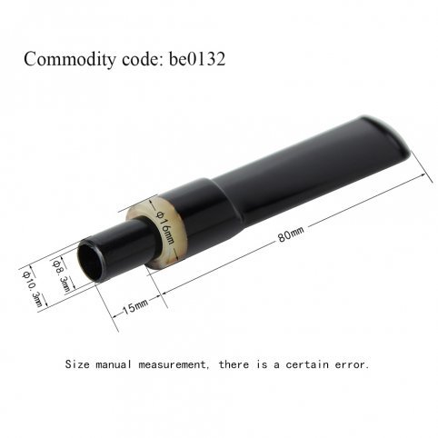RU-Acrylic Straight Stem Fit for 9mm Carbon Filter Black Mouthpiece with Horn Ring Decor Tobacco Smoking Pipe Accessories be0132 - Imagen 6