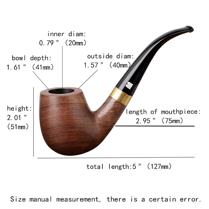 Wooden Smoking Pipe with Lid size