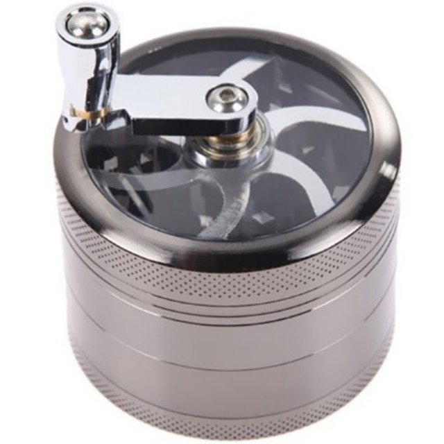 4 Inch Aluminum Huge 4 Piece Grinder Tobacco Herb Spice Crusher Silver  Color