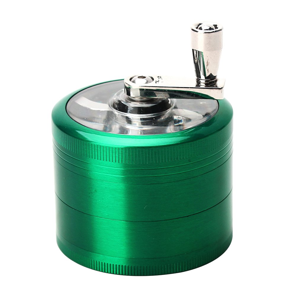 4 Pieces Metal Herb Grinder With Hand Crank - MUXIANG Pipe Shop