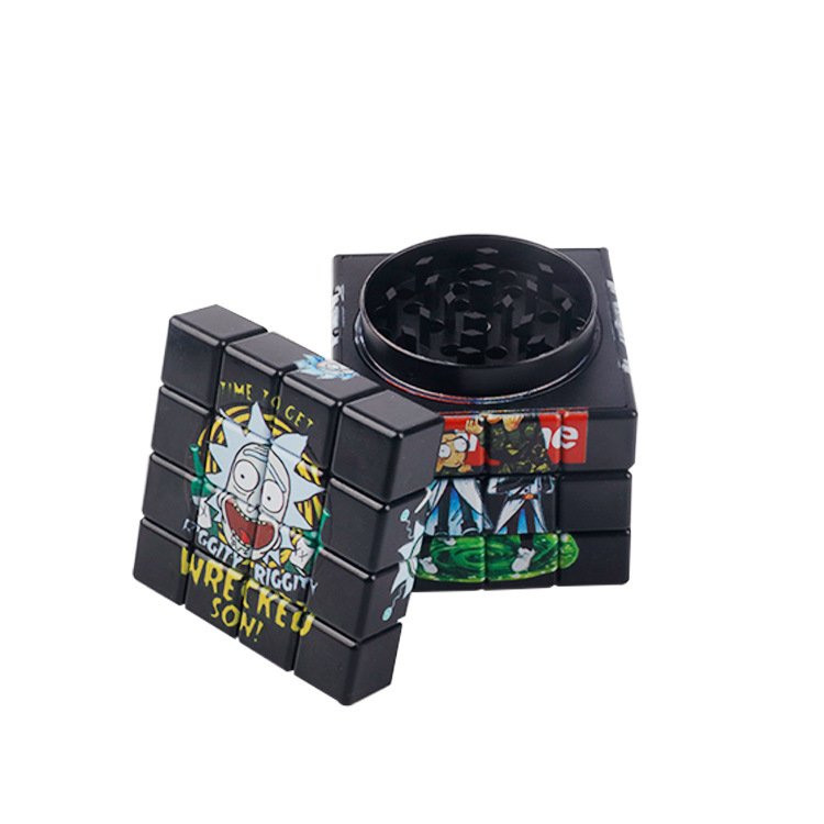 60mm Rotatable Rubik's Cube Rick And Morty Grinder - MUXIANG Pipe Shop