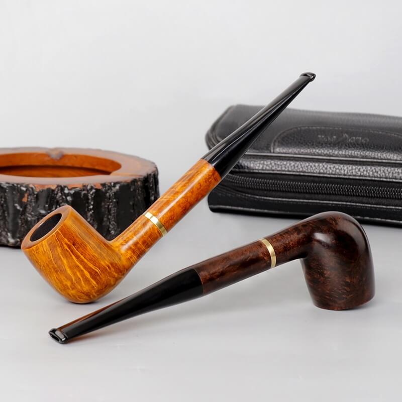 Straight Stem Briar Tobacco Pipe