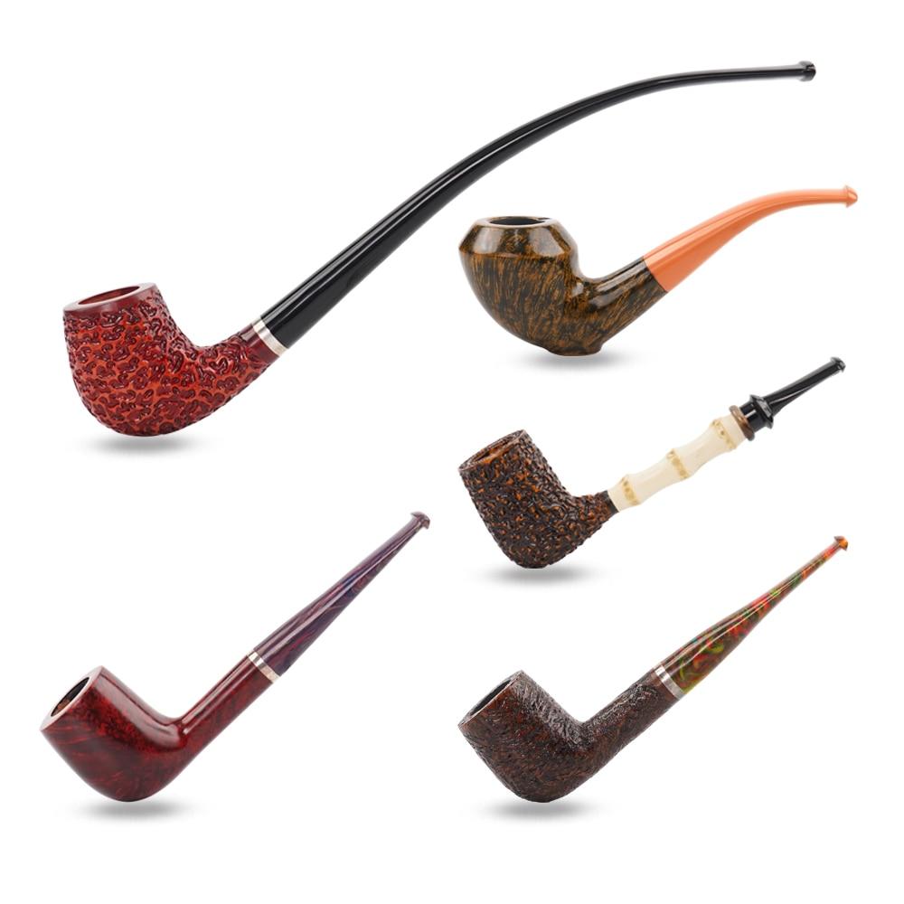 Red Solid Wood Wooden Smoking Pipe Tobacco Cigarettes Cigar Pipes