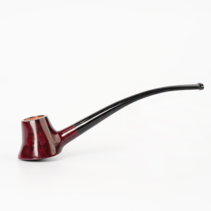 Handmade Briar Long Pipe In The Shape Of A Volcano