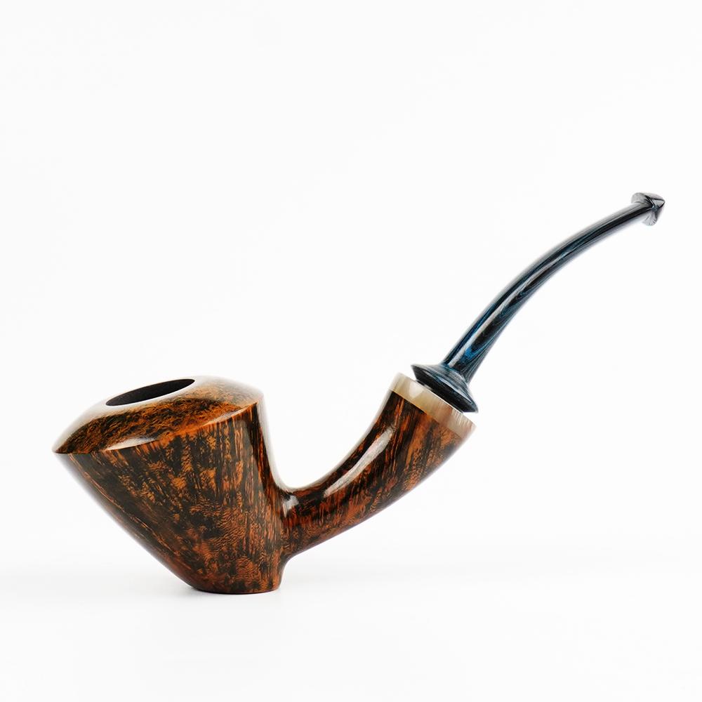 Handmade Golden Color Volcano-Shaped Briar Pipe