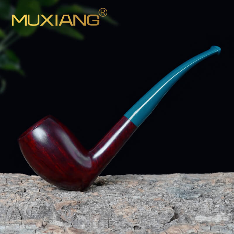 MUXIANG Classic Briar Wood Pipe Acrylic Handmade BeTobacco Pipe