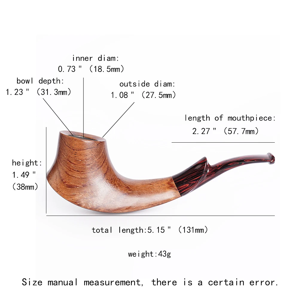 MUXIANG BE0150-525G Wooden Cigar Mouthpiece - MUXIANG Pipe Shop