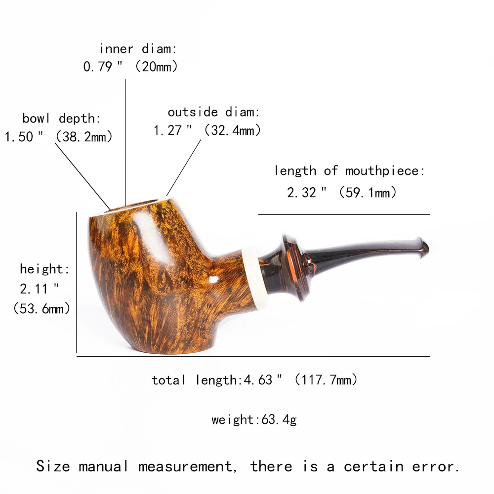3mm Middle Long Tobacco Pipe Stem Mouthpiece（BE0022） - MUXIANG Pipe Shop
