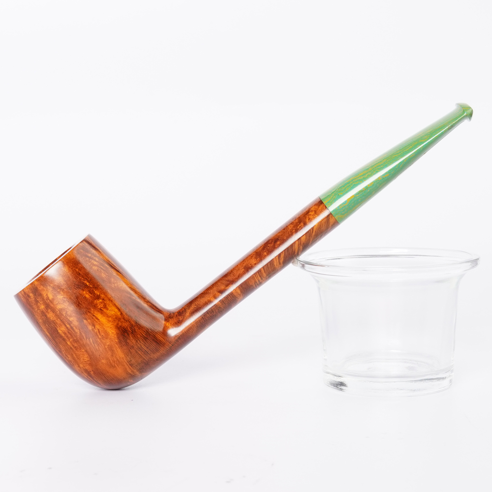 Handmade Billiard Briar Pipe With Cumberland Pipe Stem