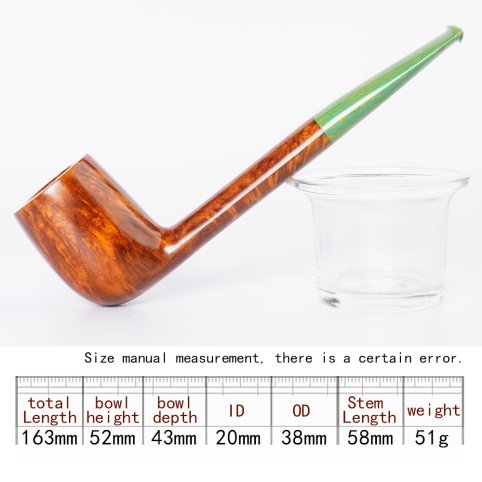 Cachimbo de bilhar de briar feito à mão com haste de cachimbo Cumberland