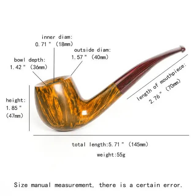 Handmade Briar Bent Billiard Pipe