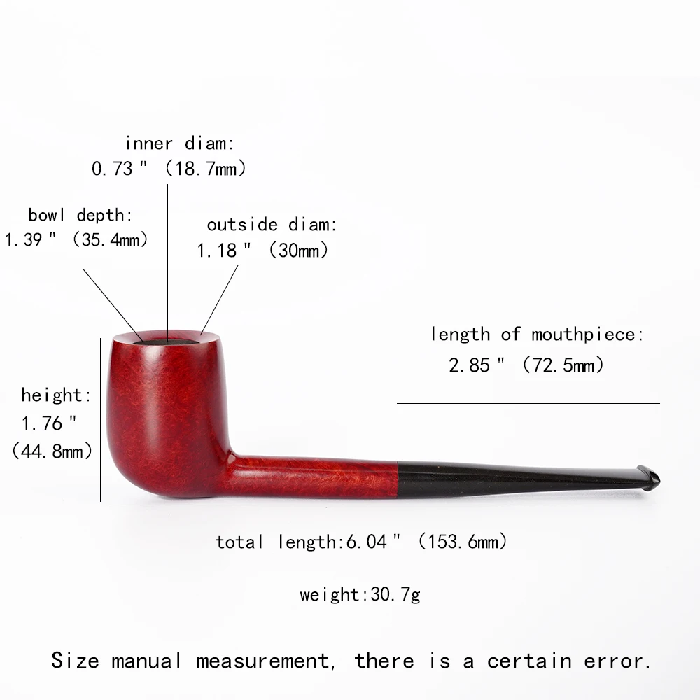 Billiard Straight Stem Briar Pipe