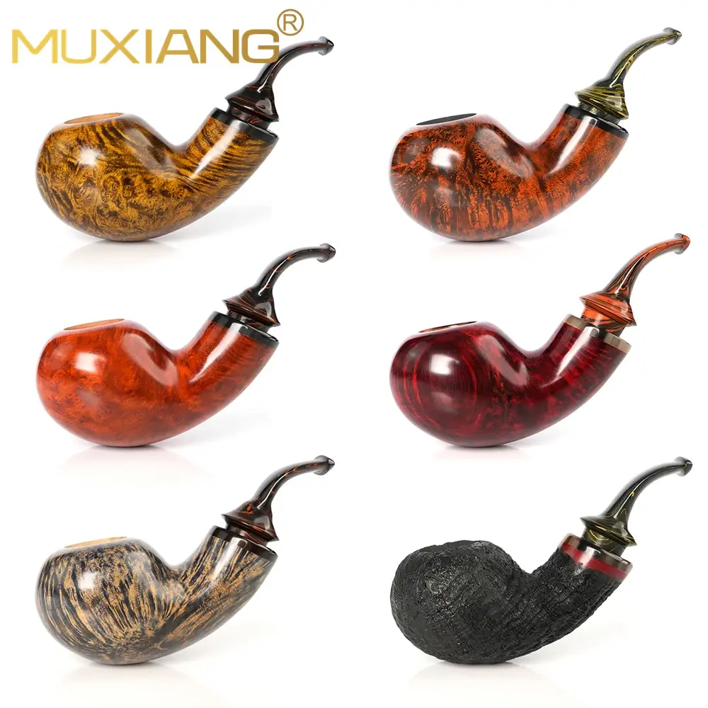 MUXIANG Briar Tobacco Pipe Large Apple Shape Pipe