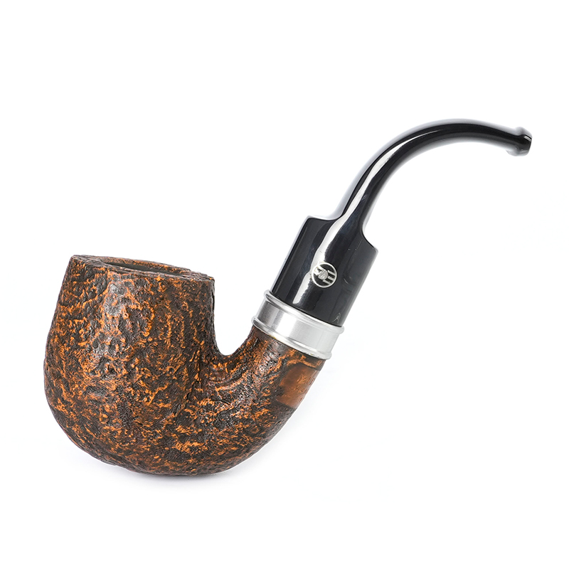 New brown sandblasted handmade briar wood pipe