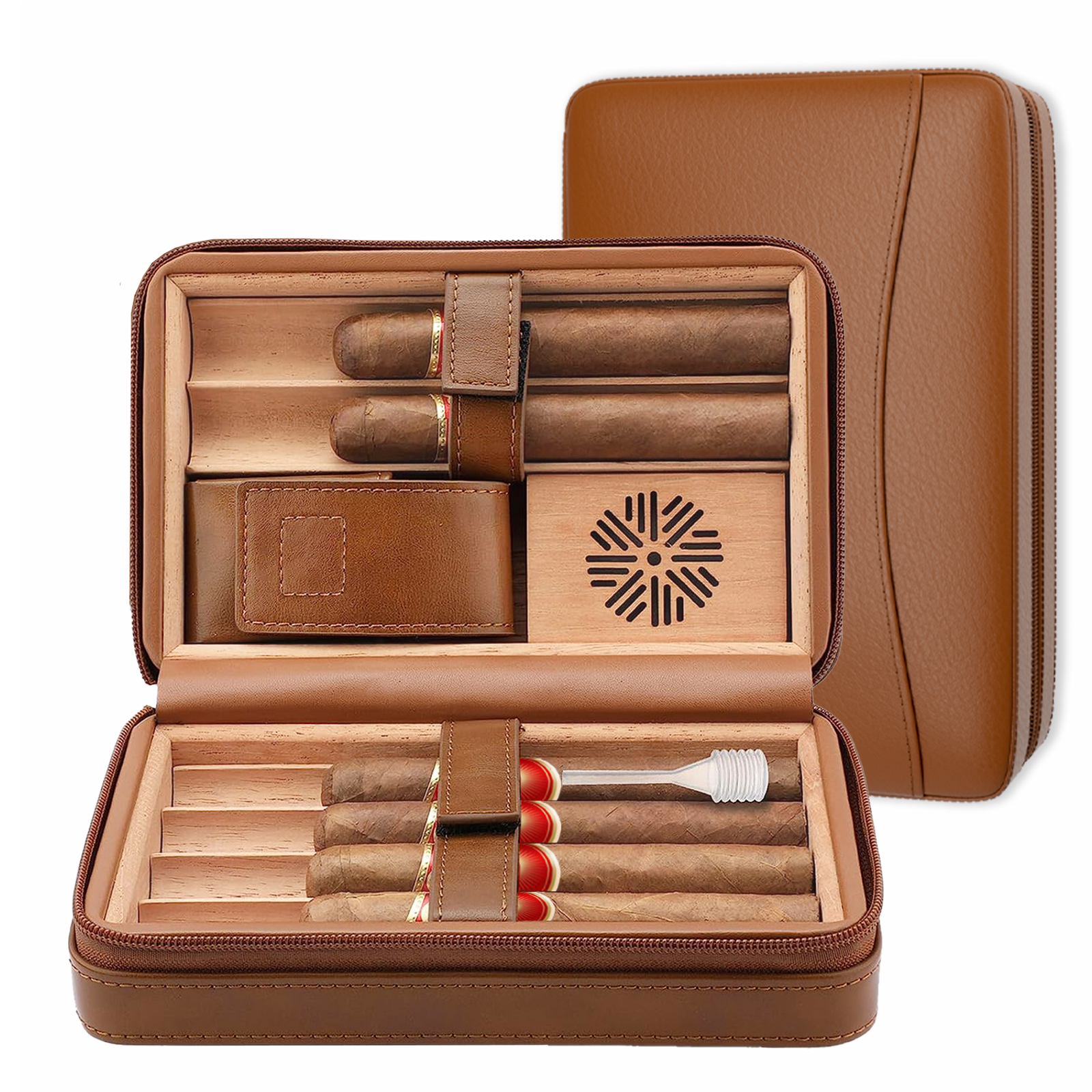 Brown Leather Cigar Humidor