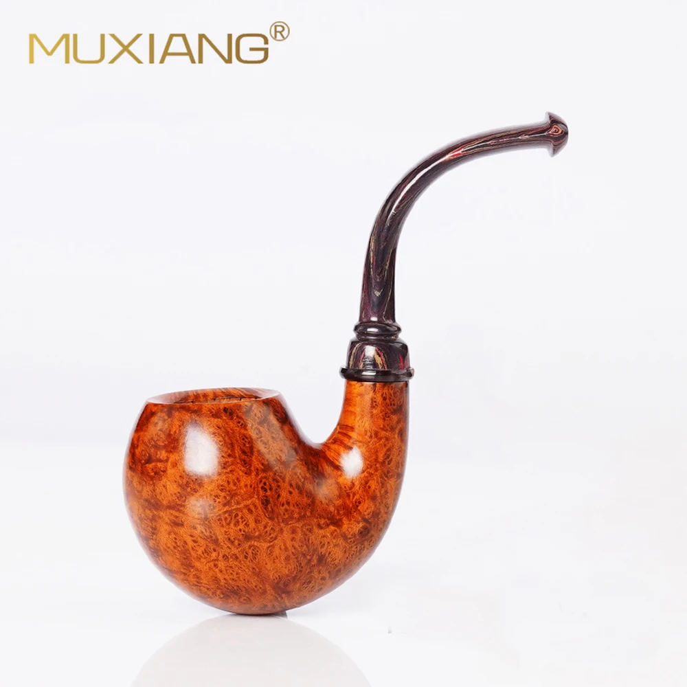 Handmade Briar Wood Curved Handle Egg Pipe