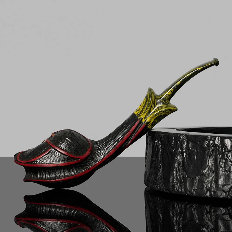 Hand-Sandblasted Briar Petal Pipe