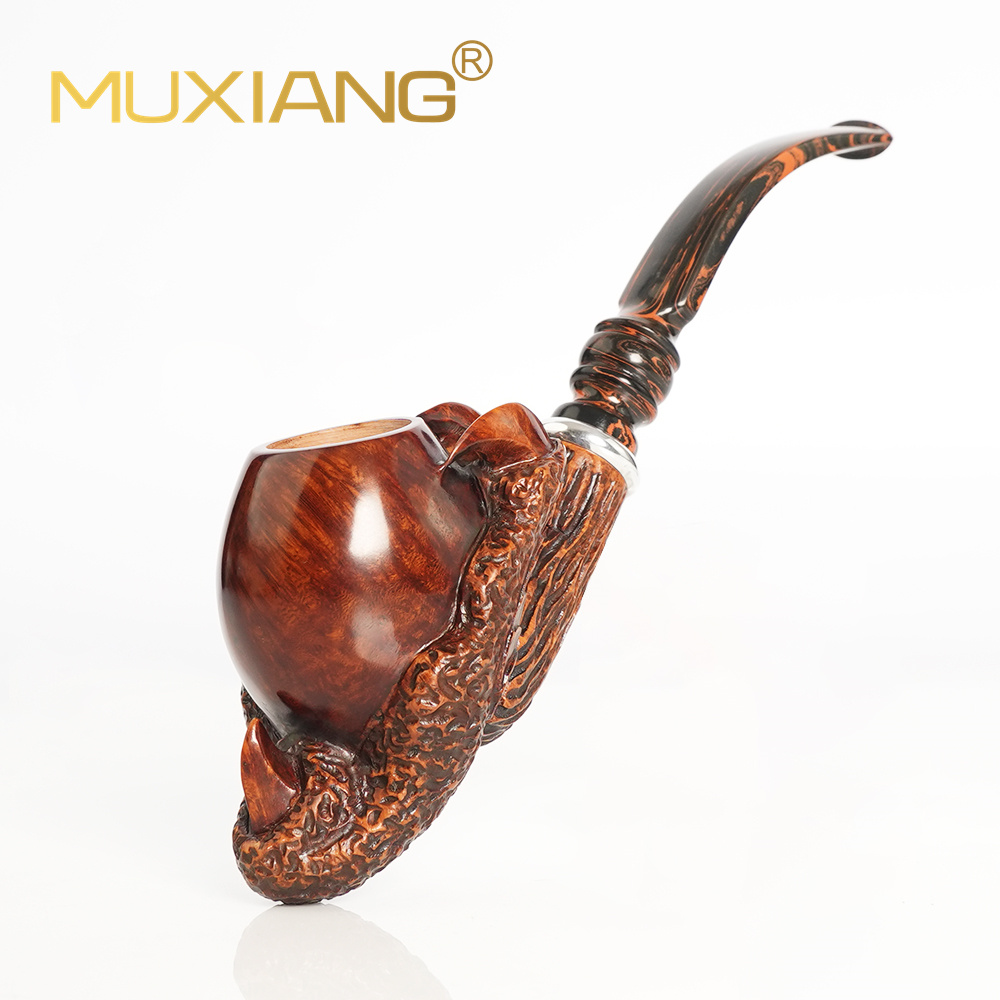 Hand-carved Briar Dragon Claw with Egg Tobacco Pipe