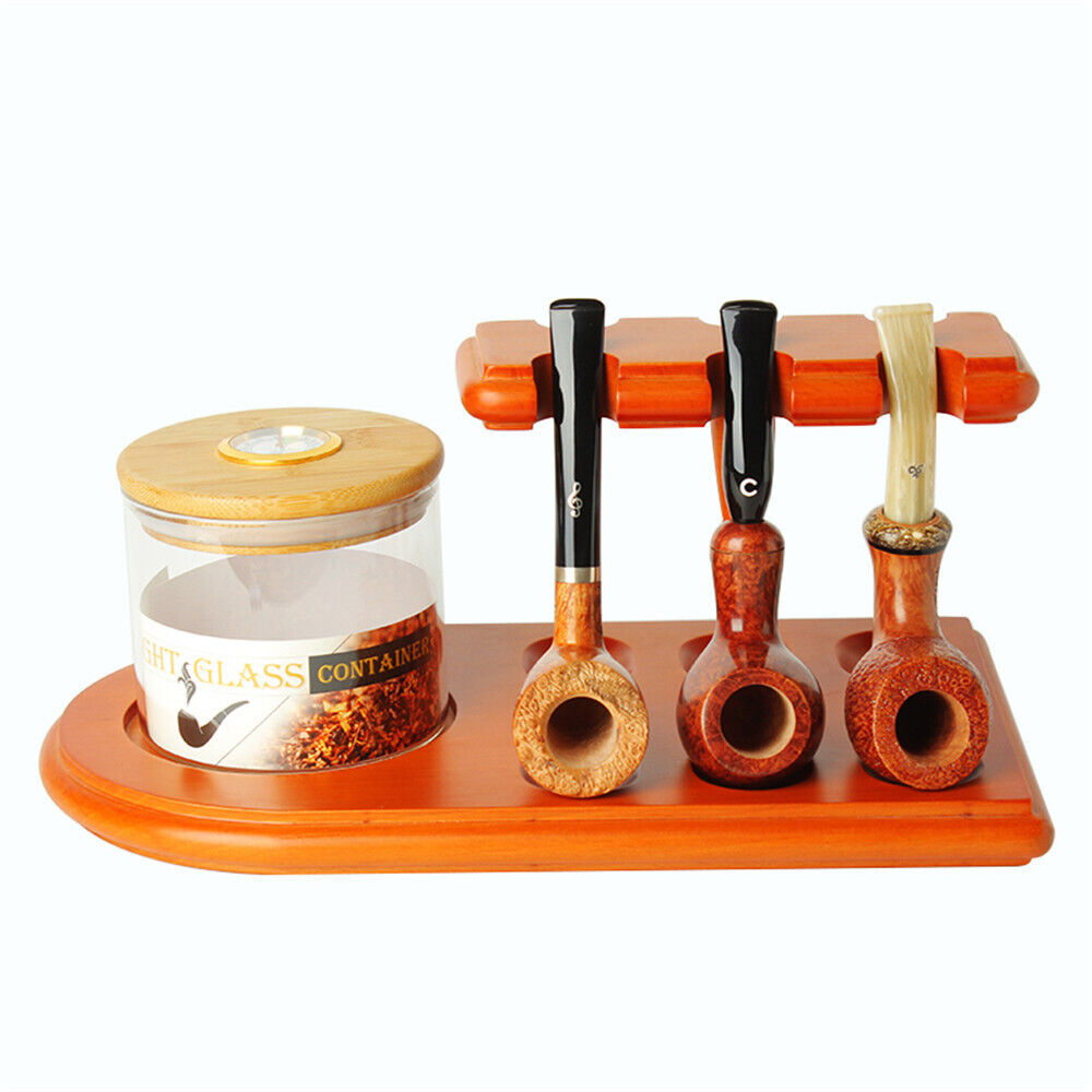Orange Pipe Rack with jar
